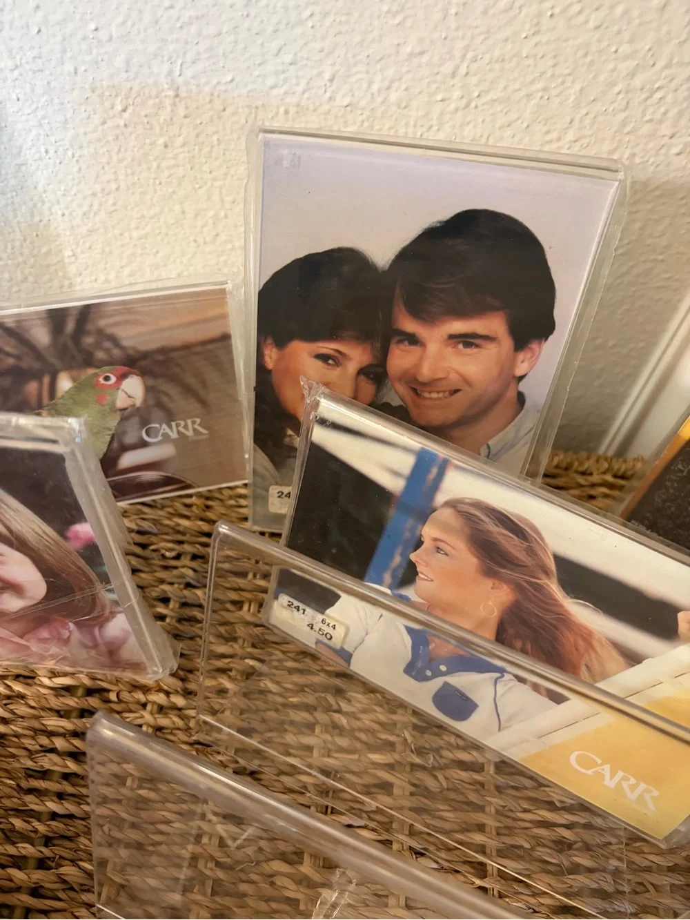 Vintage 1980’s Clear Plastic Picture Frames Sports & School Pictures Magnetic!